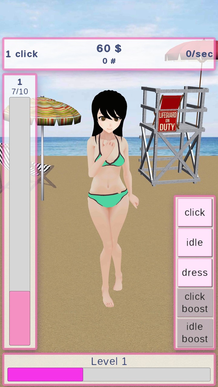 Beach Clicker: cute anime girl screenshot image 4_Androidswiki.net