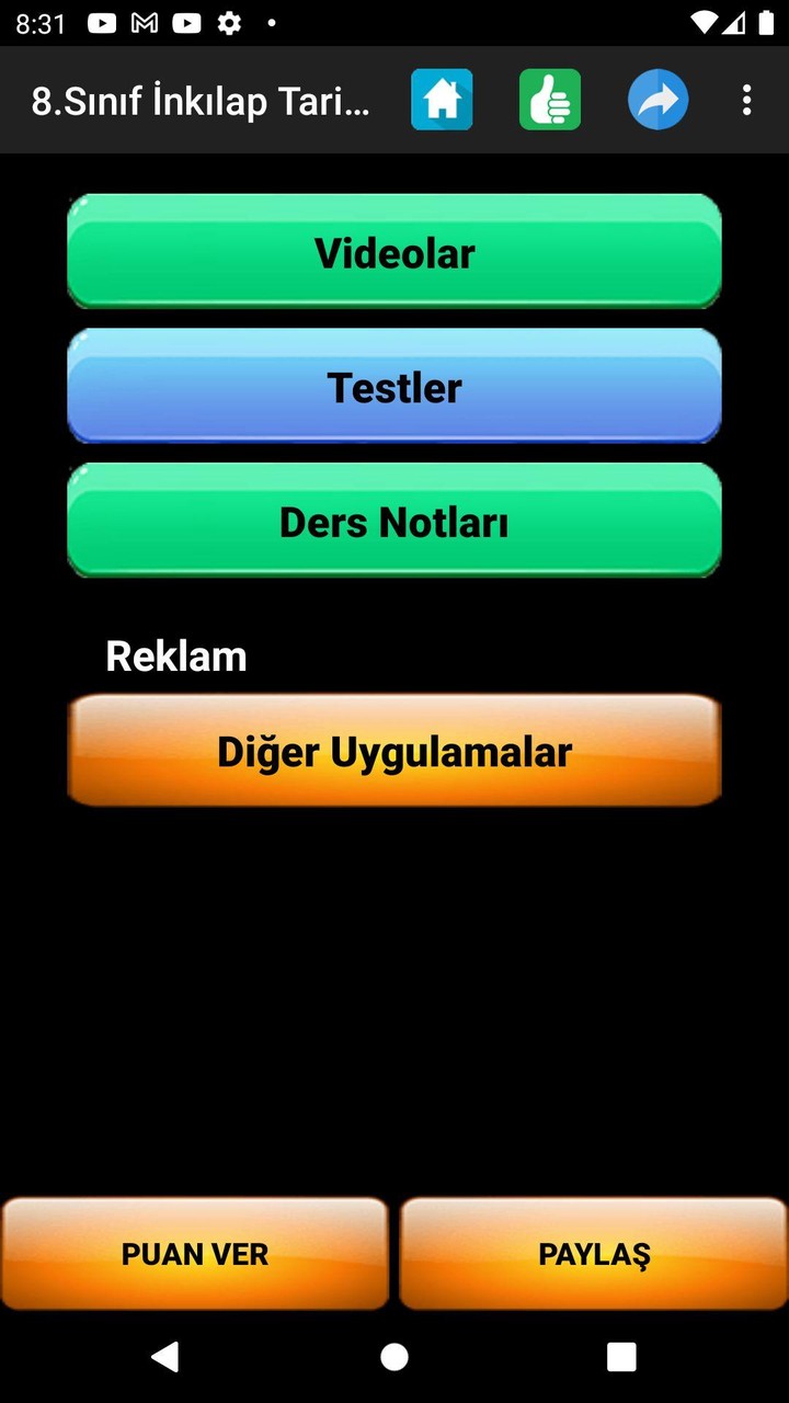 8. Sınıf İnkılap Tarihi Lgs te screenshot image 1_Androidswiki.net