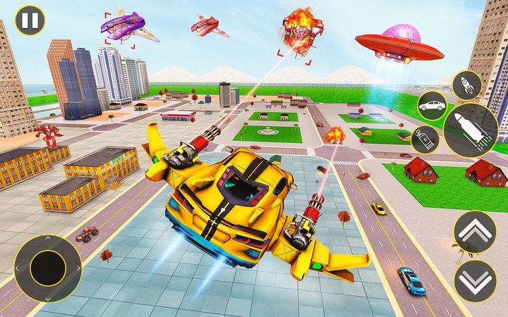 Flying Taxi Robot Transform 3D screenshot image 3_Popularmodapk.com