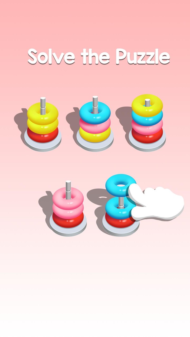 Color Hoop : Ring Sort ASMR 3D screenshot image 1_Androidswiki.net
