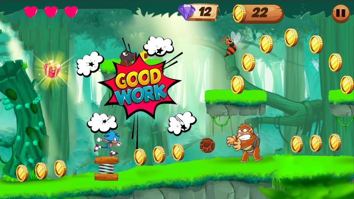 Blue Hedgehog Runner Dash screenshot image 5_Androidswiki.net