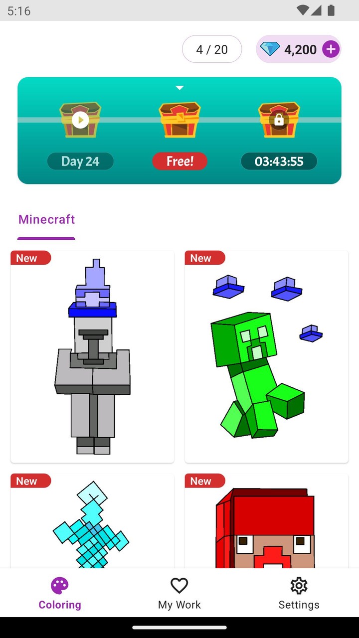 Coloring Pages for Minecraft screenshot image 2_Androidswiki.net