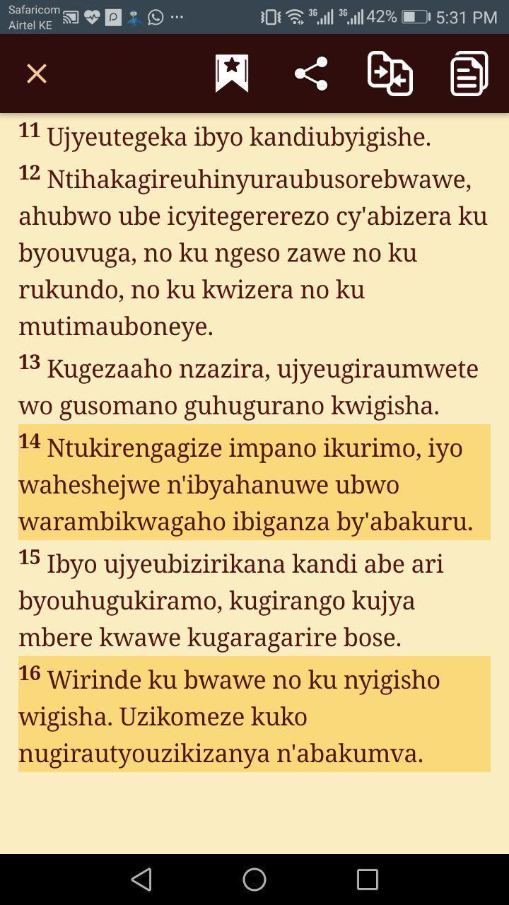 Bibiliya Yera - Kinyarwanda Bible screenshot image 3_Androidswiki.net