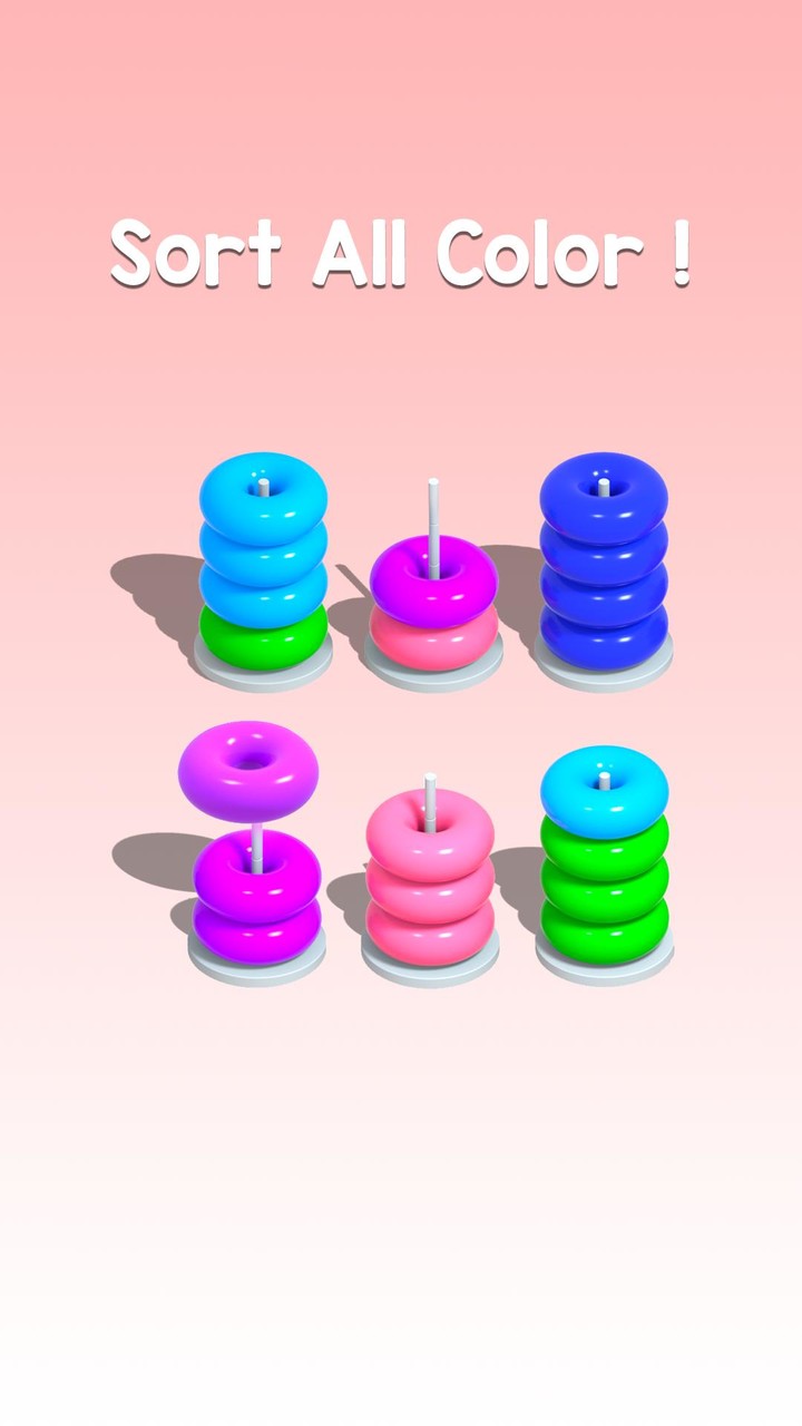 Color Hoop : Ring Sort ASMR 3D screenshot image 3_Androidswiki.net