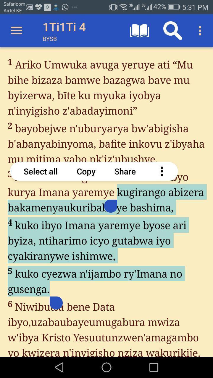 Bibiliya Yera - Kinyarwanda Bible screenshot image 6_Androidswiki.net