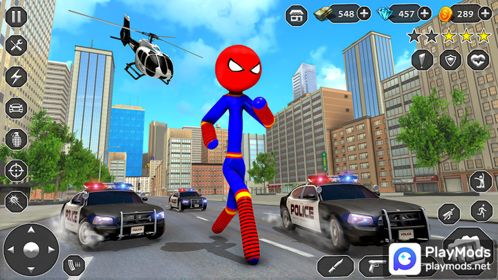 Stick Rope Hero Superhero Game<span>(Unlimited Resources)</span> screenshot image 1_Androidswiki.net