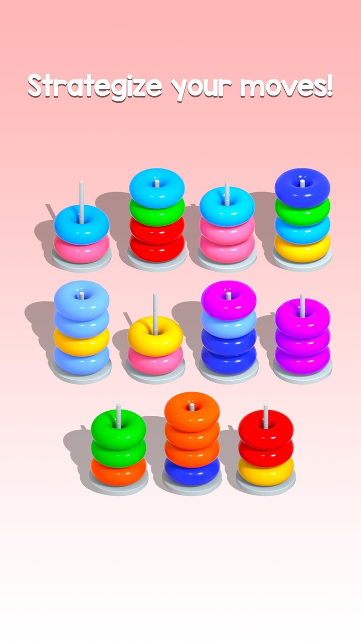 Color Hoop : Ring Sort ASMR 3D screenshot image 2_Androidswiki.net