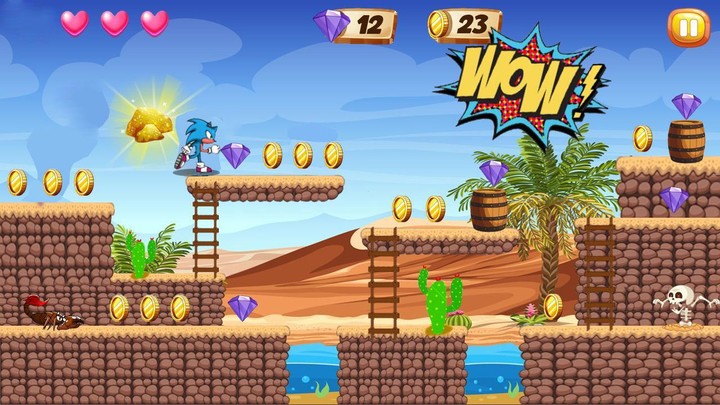 Blue Hedgehog Runner Dash screenshot image 3_Androidswiki.net