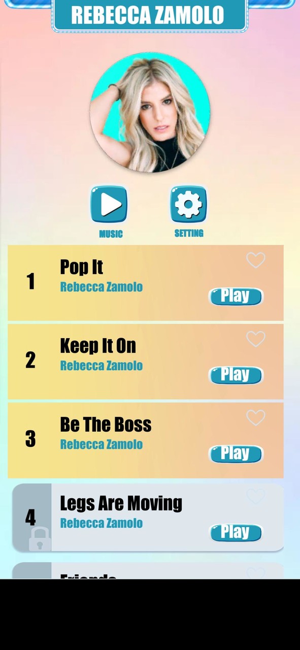Rebecca Zamolo Music Game screenshot image 1_Androidswiki.net