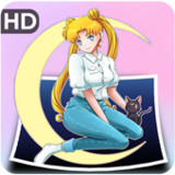 Anime Girl Moon Wallpaper HD1.0_Androidswiki.net