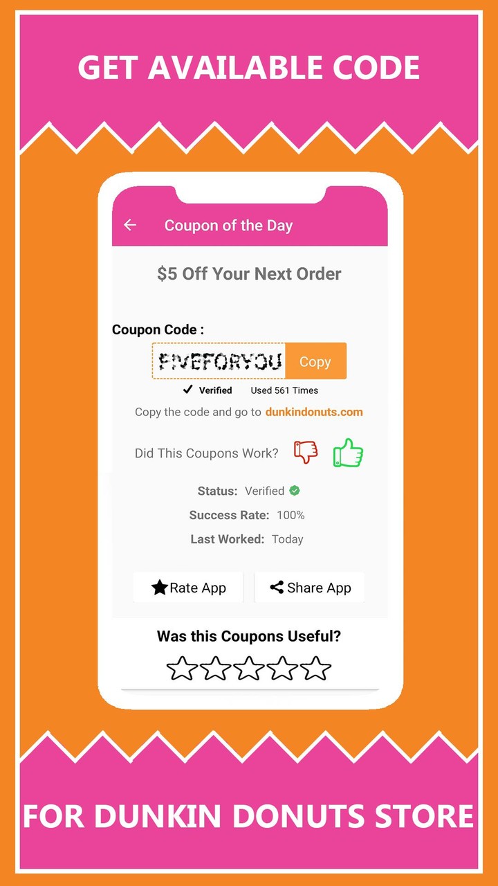 Dunkin Donuts Coupon codes screenshot image 15_Popularmodapk.com