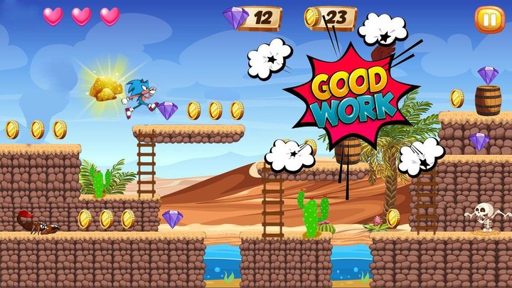 Blue Hedgehog Runner Dash screenshot image 4_Androidswiki.net