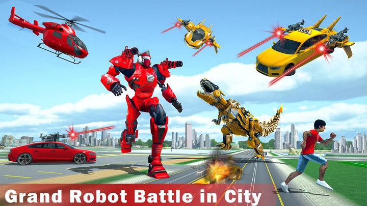 Flying Taxi Robot Transform 3D screenshot image 1_Popularmodapk.com