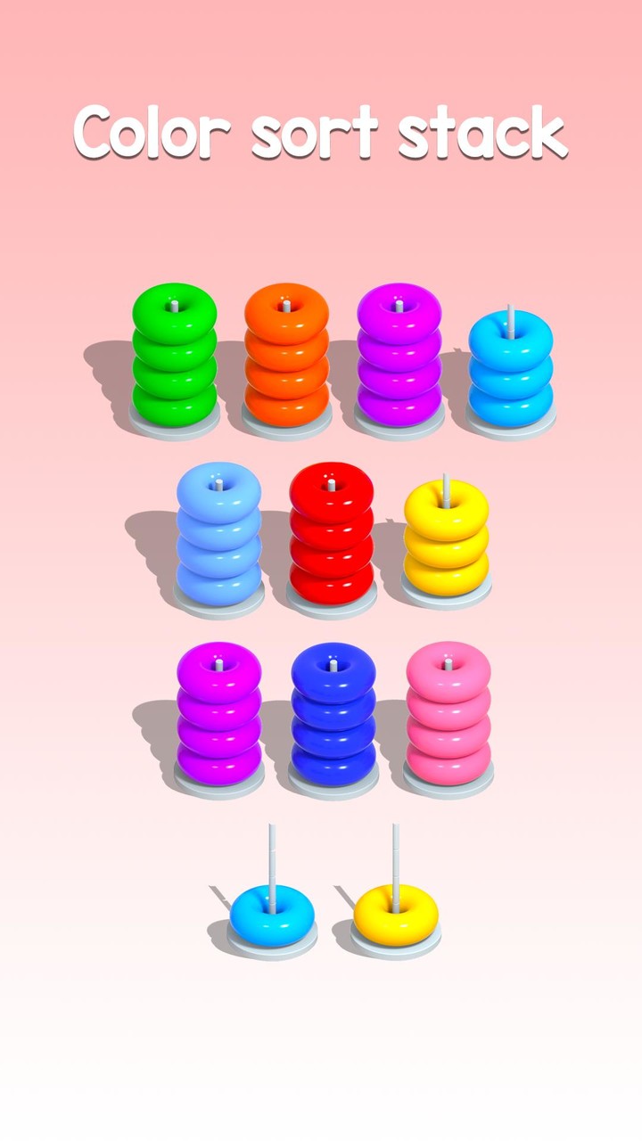 Color Hoop : Ring Sort ASMR 3D screenshot image 4_Androidswiki.net